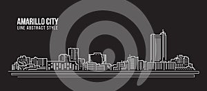 Cityscape Building Line art Vector Illustration design - Amarillo city photo