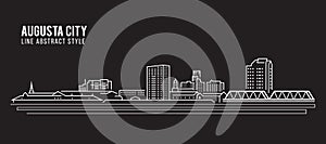 Cityscape Building Line art Vector Illustration design - Augusta city photo