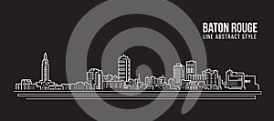 Cityscape Building Line art Vector Illustration design - Baton Rouge city photo