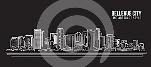 Cityscape Building Line art Vector Illustration design - Bellevue city photo