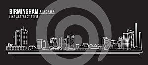 Cityscape Building Line art Vector Illustration design - Birmingham city Alabama