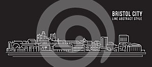 Cityscape Building Line art Vector Illustration design -  Bristol city