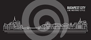 Cityscape Building Line art Vector Illustration design - Budapest city