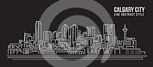 Cityscape Building Line art Vector Illustration design - Calgary city