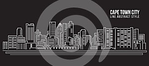 Cityscape Building Line art Vector Illustration design - cape town city