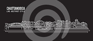 Cityscape Building Line art Vector Illustration design - Chattanooga city