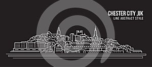 Cityscape Building Line art Vector Illustration design -  Chester city ,UK