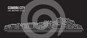 Cityscape Building Line art Vector Illustration design - coimbra city