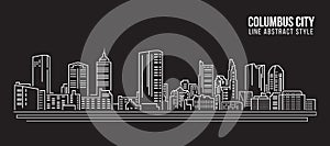 Cityscape Building Line art Vector Illustration design - Columbus city photo