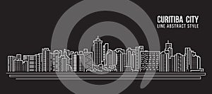 Cityscape Building Line art Vector Illustration design - Curitiba city photo