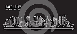 Cityscape Building Line art Vector Illustration design - Daegu city