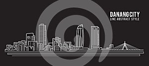 Cityscape Building Line art Vector Illustration design - Danang city