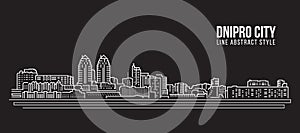 Cityscape Building Line art Vector Illustration design - Dnipro city