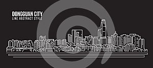 Cityscape Building Line art Vector Illustration design - Dongguan city photo