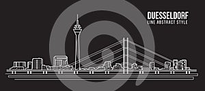 Cityscape Building Line art Vector Illustration design - Duesseldorf city