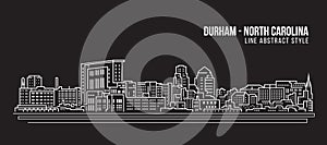 Cityscape Building Line art Vector Illustration design - durham city north carolina