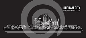 Cityscape Building Line art Vector Illustration design -  Durham city , UK