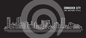 Cityscape Building Line art Vector Illustration design - Eindhoven city