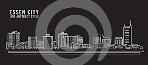 Cityscape Building Line art Vector Illustration design - Essen city photo