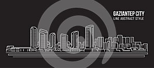 Cityscape Building Line art Vector Illustration design - Gaziantep city