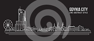 Cityscape Building Line art Vector Illustration design - Gdynia city