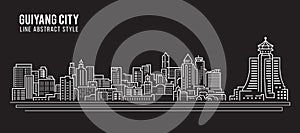 Cityscape Building Line art Vector Illustration design - Guiyang city photo