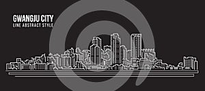 Cityscape Building Line art Vector Illustration design - Gwangju city