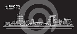 Cityscape Building Line art Vector Illustration design - Hai phong city photo