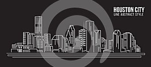 Cityscape Building Line art Vector Illustration design - Houston city