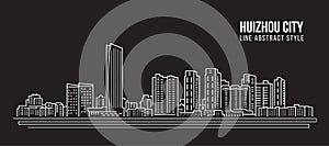 Cityscape Building Line art Vector Illustration design - huizhou city photo