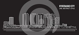 Cityscape Building Line art Vector Illustration design - Hyderabad city