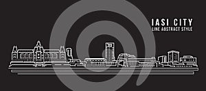 Cityscape Building Line art Vector Illustration design - iasi city