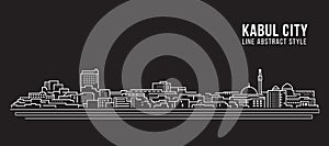 Cityscape Building Line art Vector Illustration design - Kabul city photo