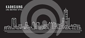 Cityscape Building Line art Vector Illustration design - Kaohsiung city photo