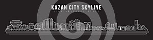 Cityscape Building Line art Vector Illustration design - Kazan skyline city