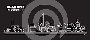 Cityscape Building Line art Vector Illustration design - Kurashiki city