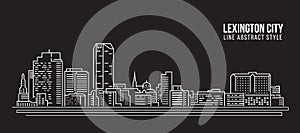 Cityscape Building Line art Vector Illustration design - Lexington city