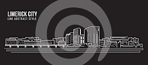 Cityscape Building Line art Vector Illustration design - Limerick city