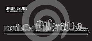 Cityscape Building Line art Vector Illustration design - London ,Ontario