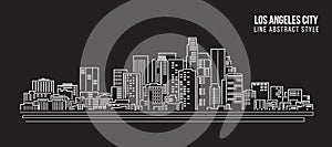 Cityscape Building Line art Vector Illustration design - Los Angeles City