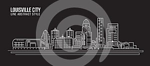 Cityscape Building Line art Vector Illustration design - Louisville City