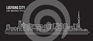 Cityscape Building Line art Vector Illustration design - Luoyang city