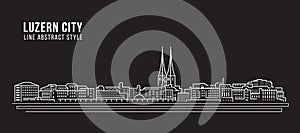 Cityscape Building Line art Vector Illustration design - Luzern city