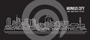 Cityscape Building Line art Vector Illustration design - Manaus city