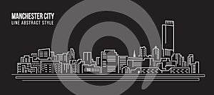 Cityscape Building Line art Vector Illustration design - Manchester city photo