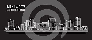 Cityscape Building Line art Vector Illustration design - Manila city photo