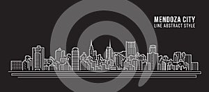 Cityscape Building Line art Vector Illustration design - Mendoza city