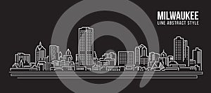 Cityscape Building Line art Vector Illustration design - Milwaukee city photo