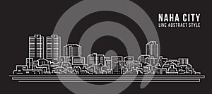 Cityscape Building Line art Vector Illustration design - Naha city