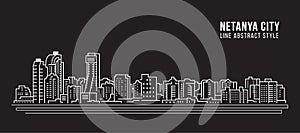 Cityscape Building Line art Vector Illustration design - Netanya city photo